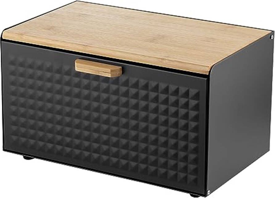 Moderne Broodtrommel Met Set Bewaardozen Ruime en Stijlvolle Broodcontainer van Staal en Bamboe