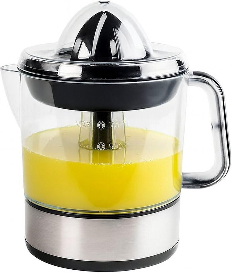 Moderne Elektrische Citruspers 40W – 0 7L Sapreservoir – Inclusief 2 Perskegels & 1 Aromadeksel –Zwart Zilverkleurig