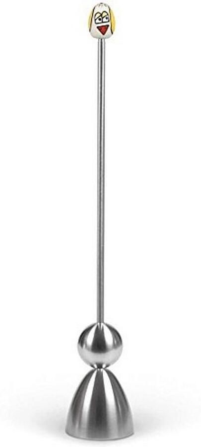 Moderne roestvrijstalen eierschaalbreker met keramisch motief Vogel