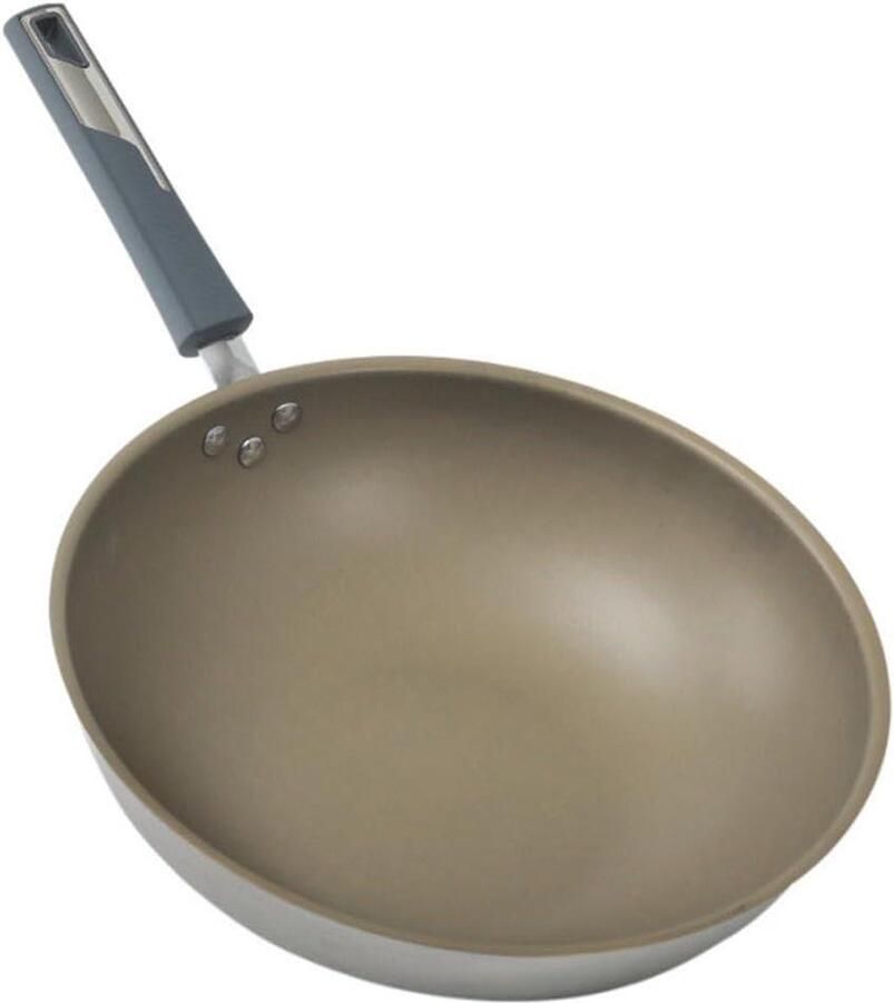 Moderne Wokpan Roerbakpan Platte Bodem Snel Koken Geen Chemische Coating Lichtgewicht Staal Zwart