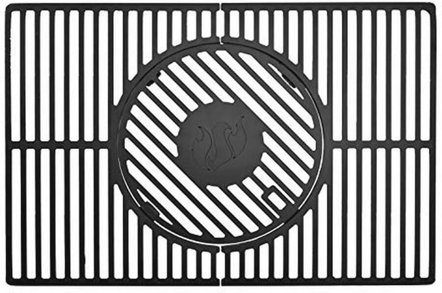 Modulair Grillroostersysteem voor Gasbarbecues Geschikt voor Grillplaat Wok en Pizzasteen 30 5 cm Zwart
