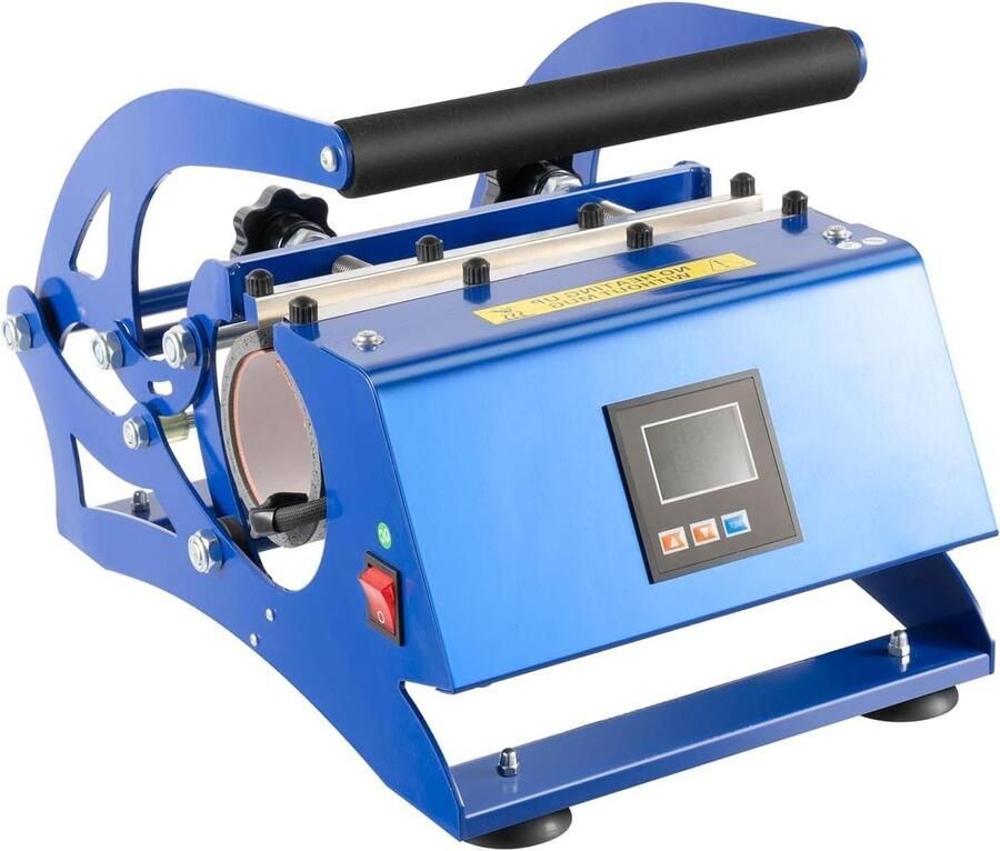 Tassenpers Sublimatie Mok Pers Persoonlijke Cadeaus Maken 6-in-1 Functie Maten Blauw Zwart