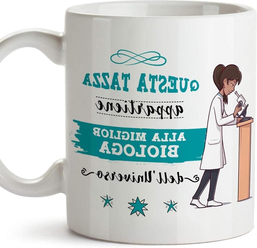 Mok Italiaans Biologa Mok Koffie Drinken Uniek Design 16 x 11 x 12 cm Wit