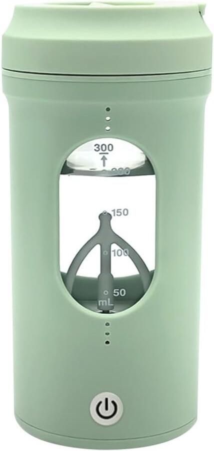 Mok met automatische roerfunctie 300 ml magnetische zelfroerende beker met deksel Batterijtype‑ voor koffie melk cacao thee en warme chocolademelk（groente）