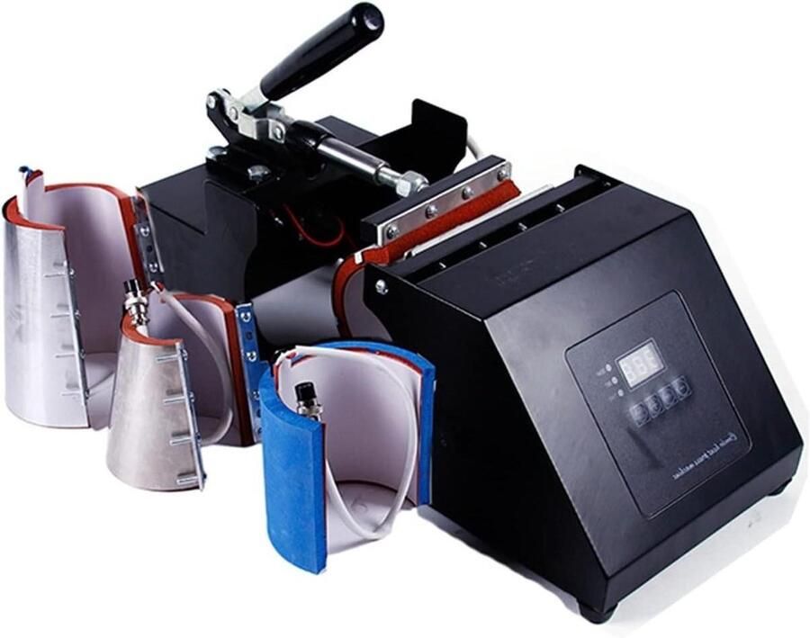 Hittepers machine Mok pers Sublimatie printen 4 in 1 functie 6-17OZ mokken Zwart
