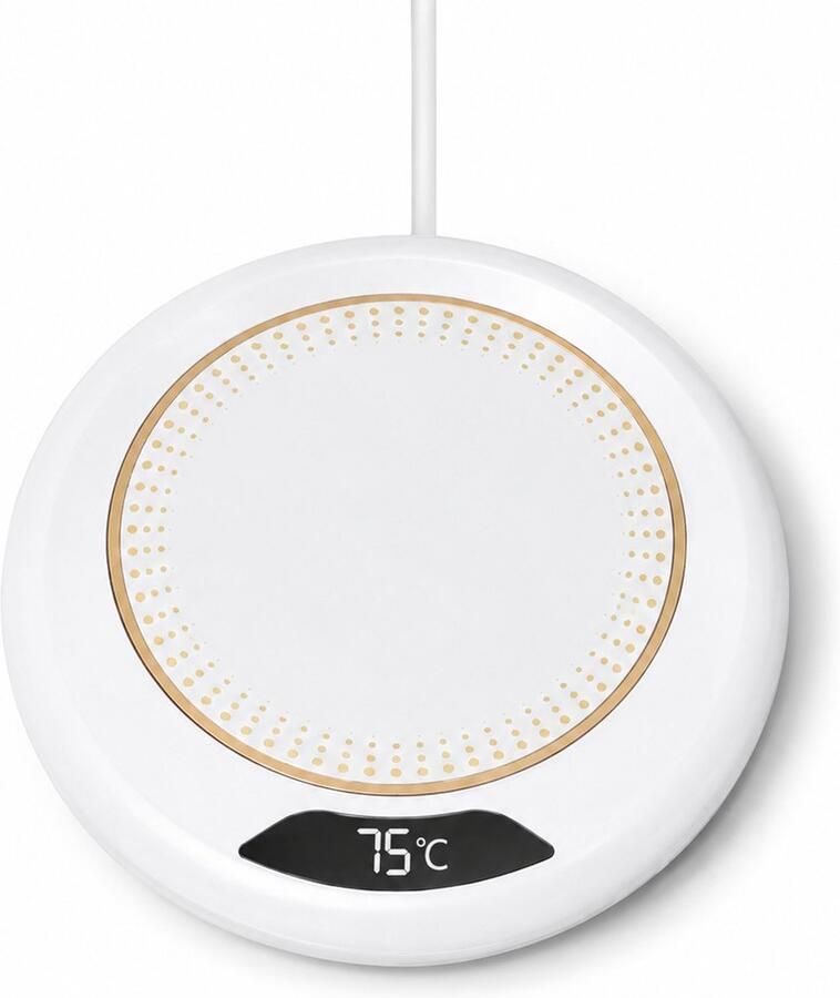 Mok Warmer USB Koffiekop Verwarmer voor Koffie en Thee Elektrische Warmhoudplaat met 3 Temperatuurstanden Beker Warmer voor Bureau en Thuis Compacte Warmhoudonderzetter Ø11 2 cm Wit