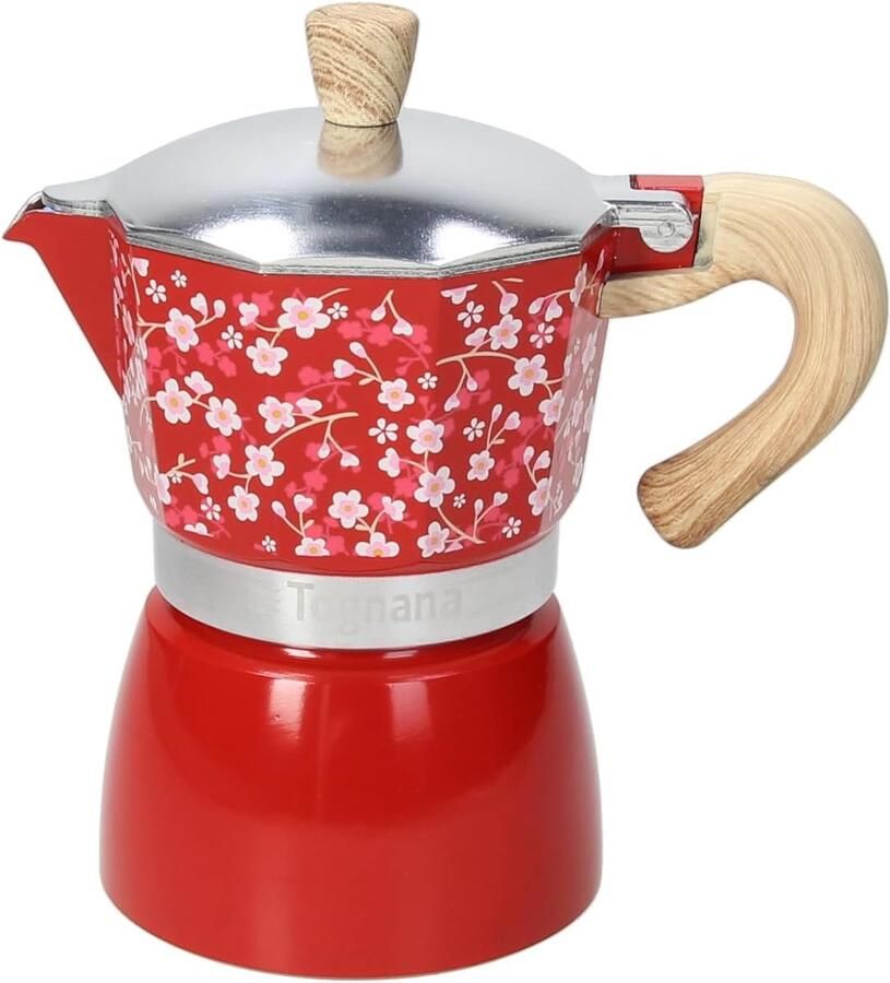 Moka Espresso Koffiezetapparaat voor 3 Kopjes Aluminium Rood