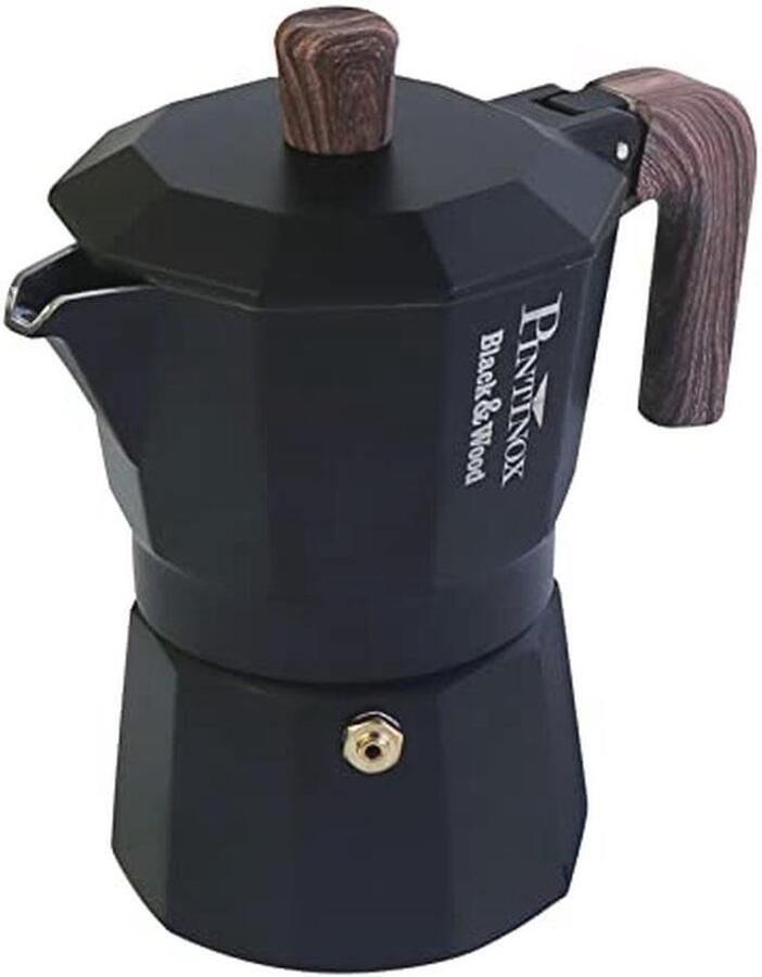 Moka Espressomachine voor 6 kopjes met Houtlook