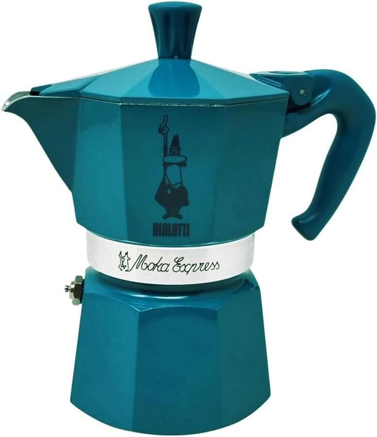 Moka Express Espressomachine 3 Kopjes Winter Wonderland Turquoise