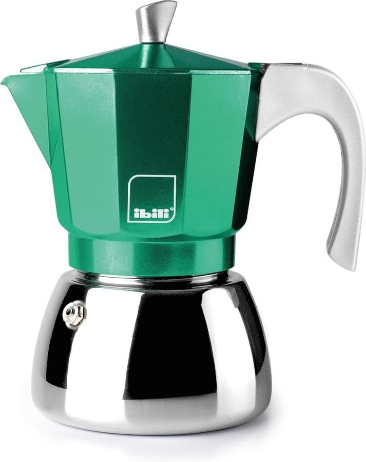 Espressomachine Groen Aluminium voor Inductie en Alle Warmtebronnen