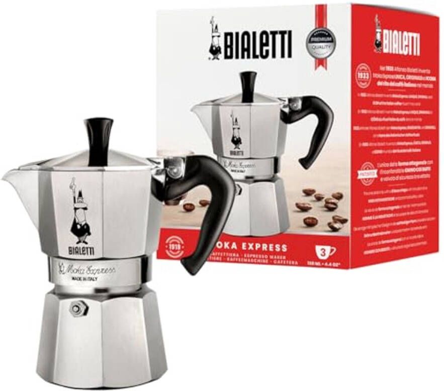 Moka Express Koffiezetapparaat voor 3 Kopjes Aluminium Espresso Maker