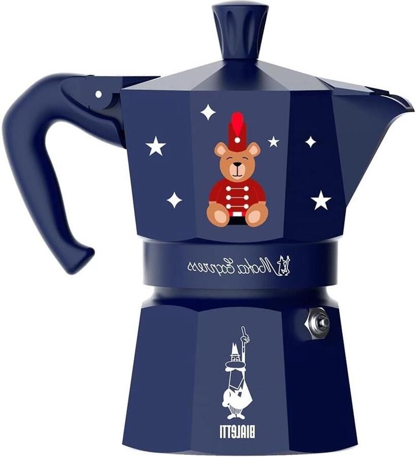 Moka Express Koffiezetter Percolator Koffiepot Koffie Zetten Aluminium Behuizing 130 ml Blauw