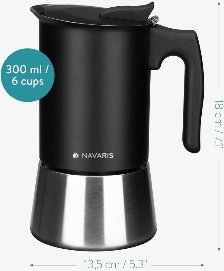 Moka Express voor 6 Kopjes Koffiezetter voor Alle Warmtebronnen - Foto 2