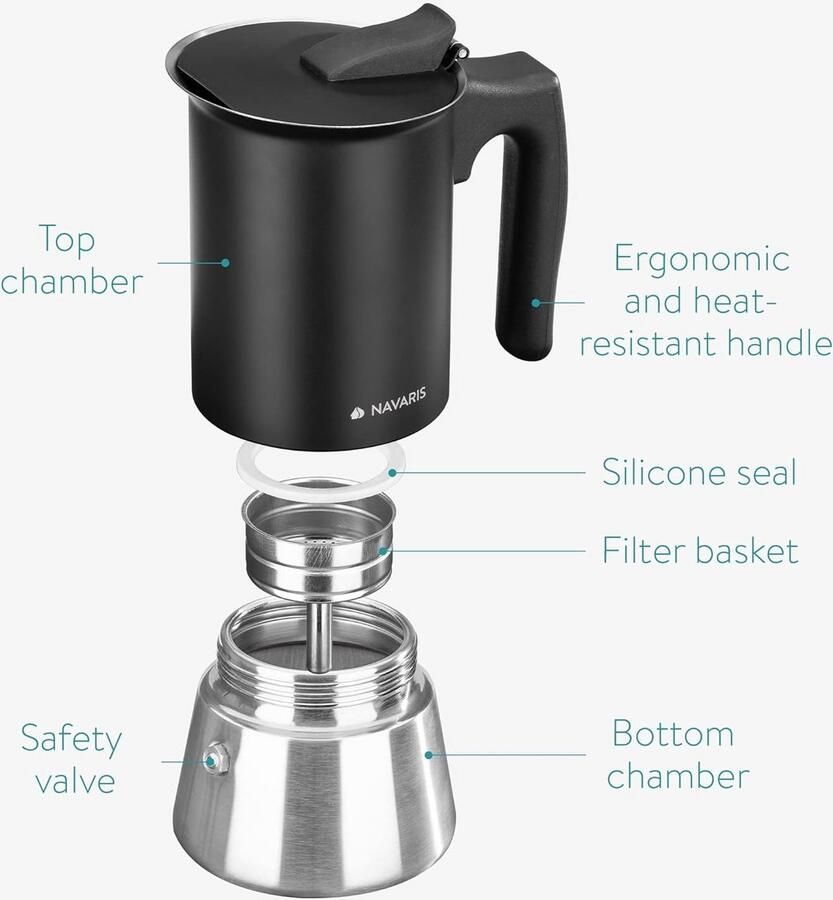 Moka Express voor 6 Kopjes Koffiezetter voor Alle Warmtebronnen