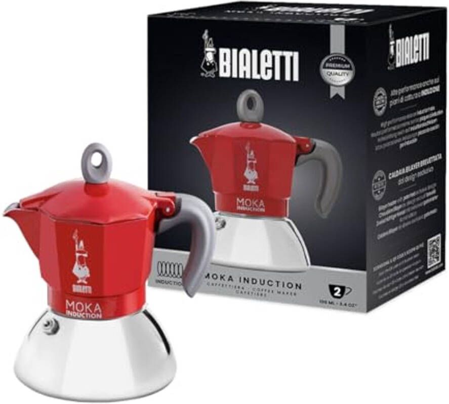 Moka Inductie Koffiepot Espressomachine Geschikt voor Alle Warmtebronnen 2 Kopjes (100 ml)