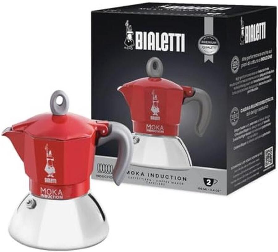 Moka Inductie Koffiepot Espressomachine Geschikt voor Alle Warmtebronnen 2 Kopjes (100 ml)