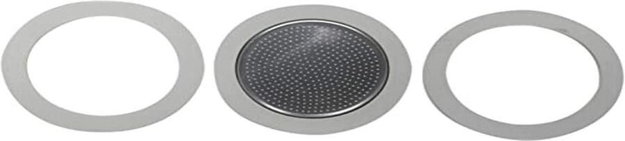 Moka Inductie Koffiezetapparaat voor 3 Kopjes met 3 Afdichtingen en Filterplaat