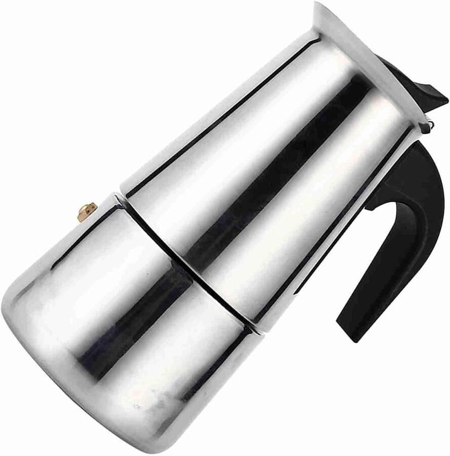 Moka Koffiezetapparaat Percolator Koffiepot Koffie Zetten Roestvrijstalen Constructie 200 ml Zilver