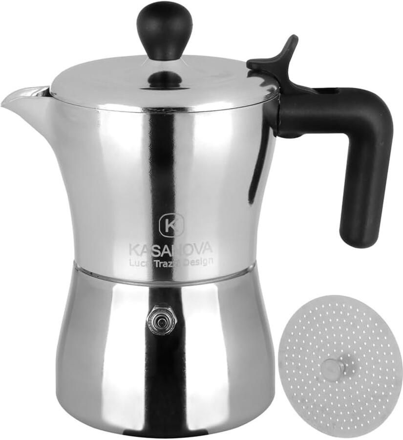 Moka Koffiezetapparaat voor 1 of 3 Kopjes Design Italiaans Koffiezetapparaat