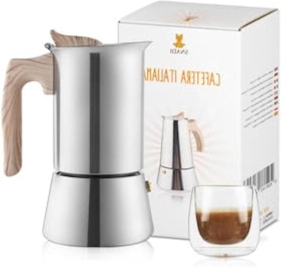 Espresso Maker Moka Pot Koffie Zetten Geschikt Voor Alle Vuren 6 Koppen Zilverkleurig