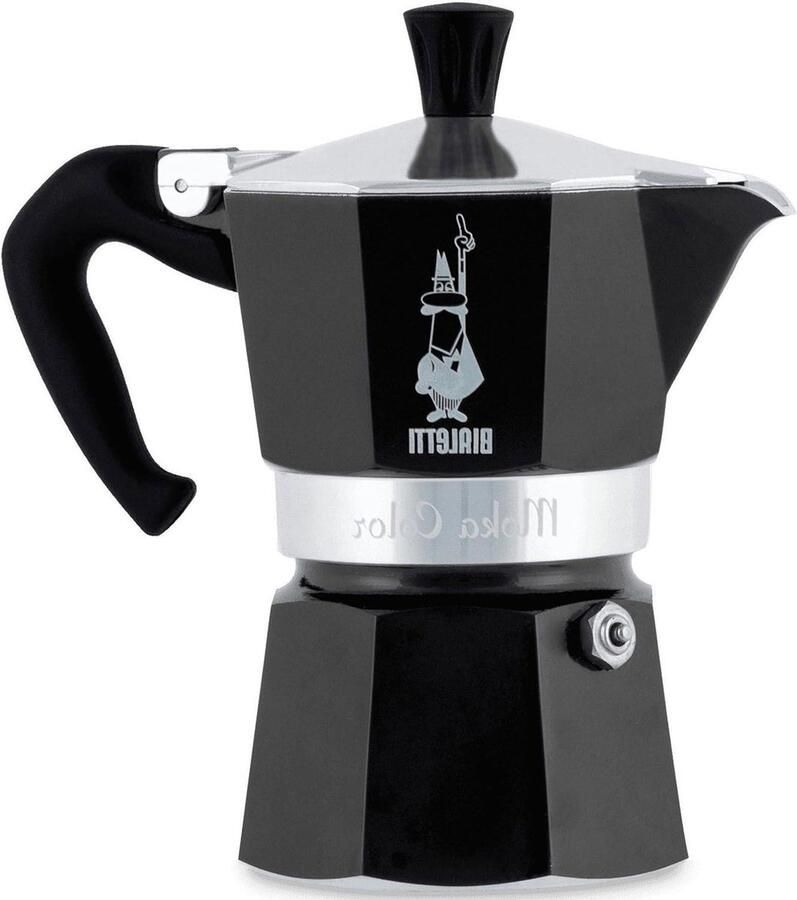 Moka Percolator Espressomaker Fornuis Italiaanse Koffie Zetten Originele Moka Pot 3 Kops 150ml Zwart