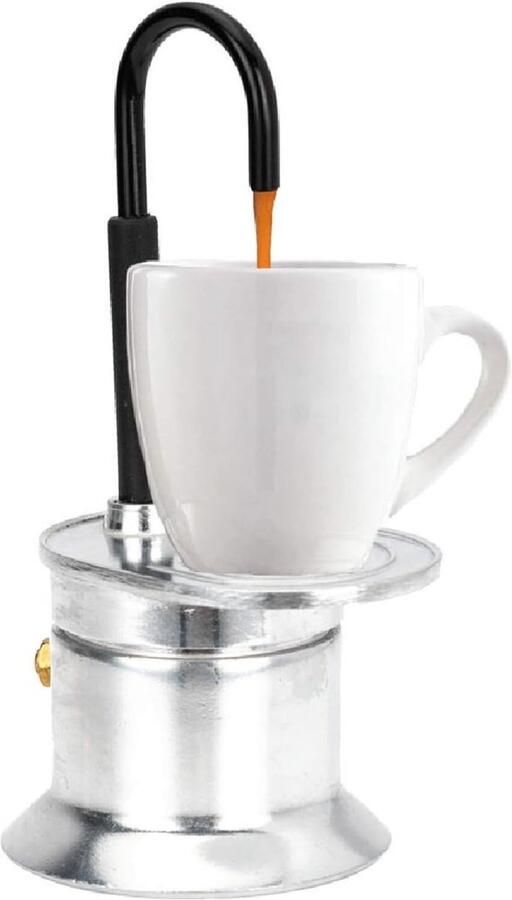 50 ml Eenzaamservings Mokapot (houdt 1 kop koffie) Kookplaat Espressomachine Draagbare Koffiepot voor Kamperen Met Aluminiumlegeringuitloop Italiaanse Kookplaat Koffiemachine (zonder kopjes)