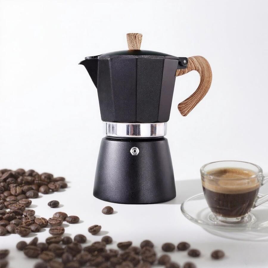 Moka Pot Italiaanse Koffie Pot 6 Kop 10oz Kookplaat Espresso Maker Kookplaat Camping Handleiding Cubaanse Koffie Percolator Machine Italiaanse Espresso Greca Koffiezetapparaat Brewer
