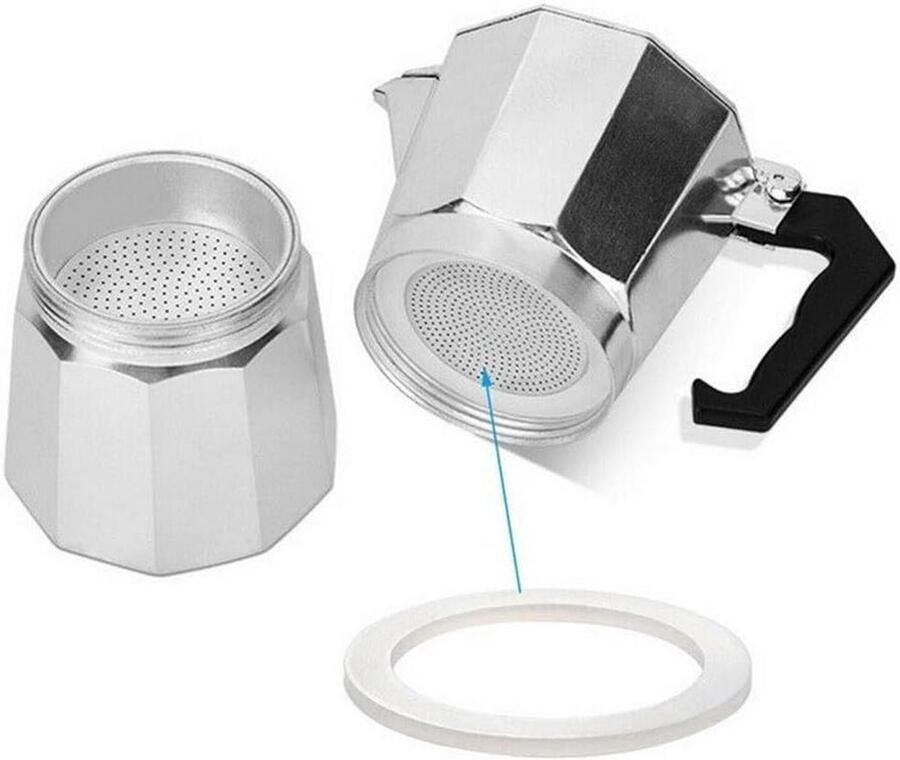 Moka Pot Pakking Espresso Afdichting Rubber Koffie Maken Zacht Siliconen Materiaal 12 Koppen Wit