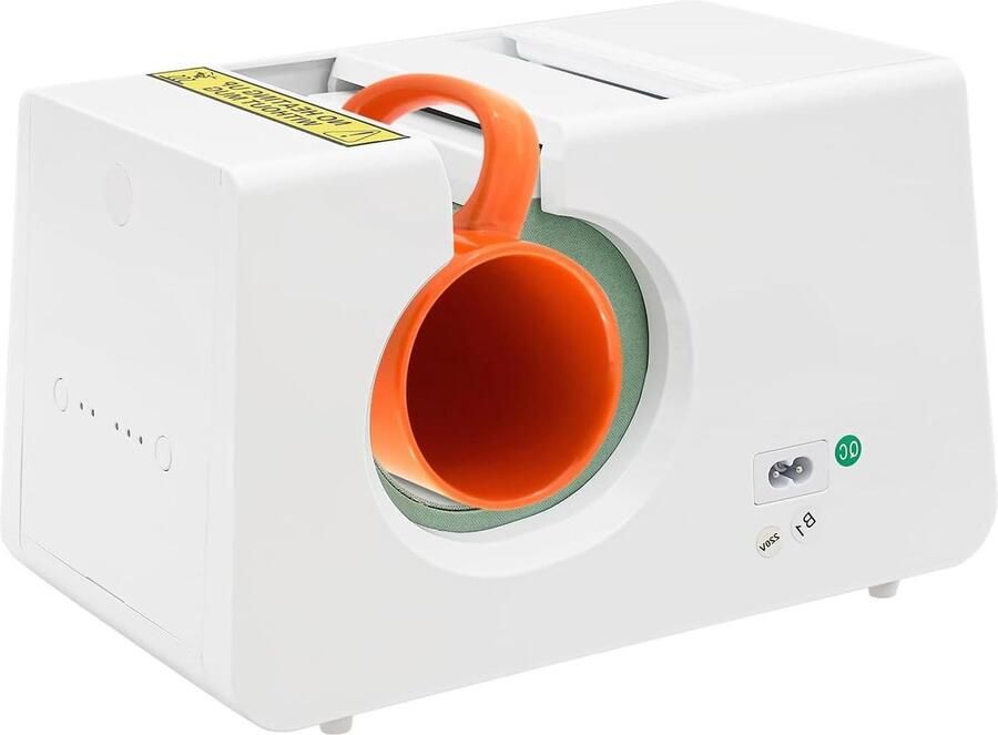 Mokjespers machine Hittepers Gepersonaliseerde mokken Snelle opwarming Tot 12 cm hoogte Wit