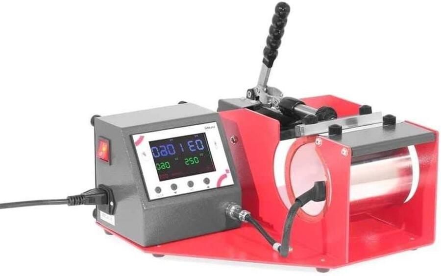 Mokkenpers Transferpers Mokkenprinter Kopjes Personaliseren Digitale Controller ca. 12 cm hoogte Zwart