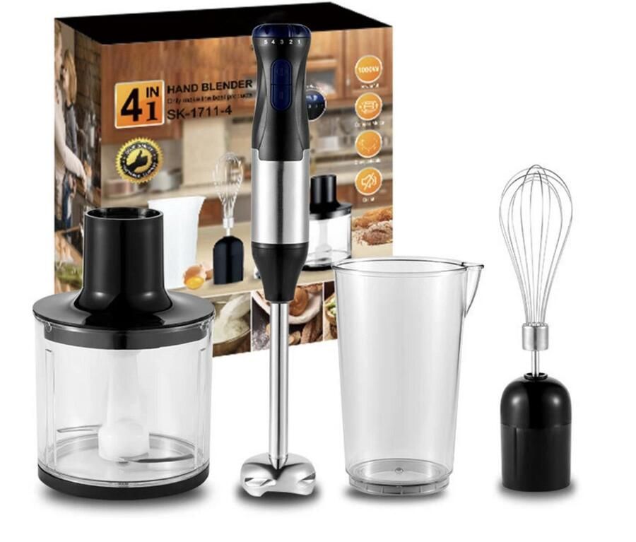 Molain 2 in 1 Handmixer Staafmixer set 1000W Incl. accessoires 5 snelheden Draagbare blender Met hakmolen