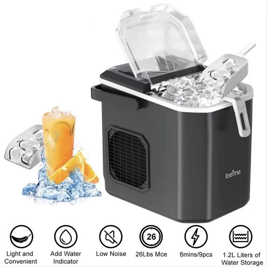 Molain Mini Ijsblokjes Machine Binnen 8 minuten ijs Ijsblokjesmaker 2 formaten Ijsmachine 1 2L Automatische reiniging