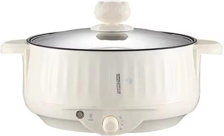 Molain Multi Cooker Enkellaags Rijstkoker met stomer Slowcooker Crockpot Kookpot 1 7L 2-persoons Wit