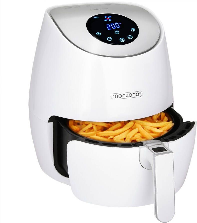 Monzana Heteluchtfriteuse Digitaal 3 6 L Vetarm 6 Programma s 1500 W Wit