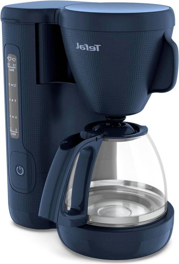 Morning Filterkoffiezetapparaat elegant design glazen kan 125 l capaciteit 10-15 kopjes zwenkfilter warmhoudfunctie druppelstop Wanted Blue