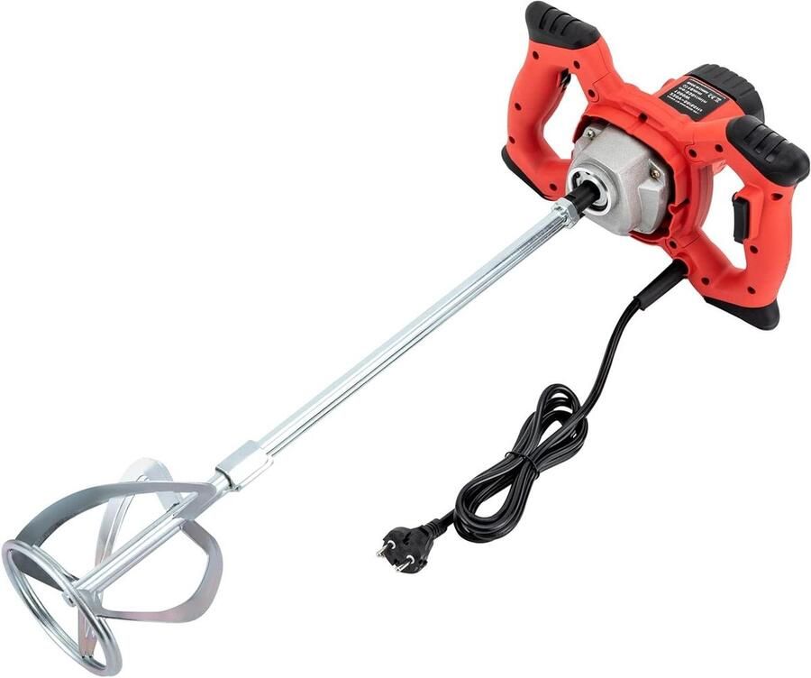 Mortelmixer Betonmixer Materiaal Mengen Instelbare Snelheden 1500 Watt Rood