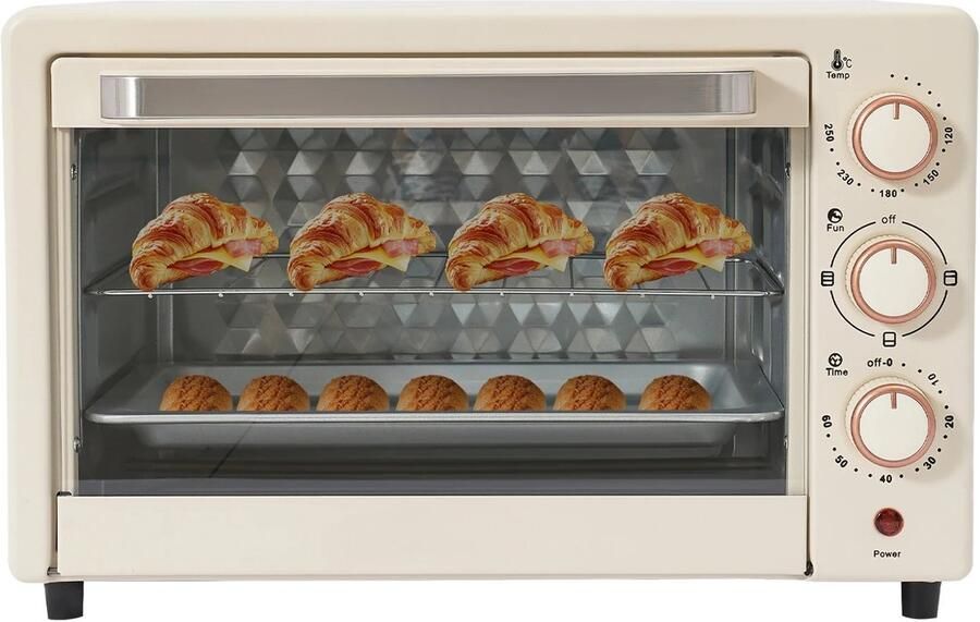 Mosh Stories Elektrische Oven 1000 W Verstelbare Temperatuur Veiligheidfuncties Tafel Oven 4 Verwarmingselementen