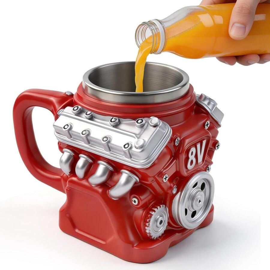Motor Koffiemok Creatieve Beker Dranken Serveren Levensecht 3D Design 300 ml Zwart