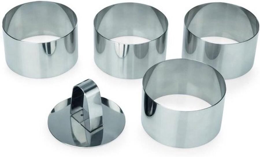 Moussering set Roestvrij staal Keuken gereedschap 5-delig Ø 75 cm Zilver