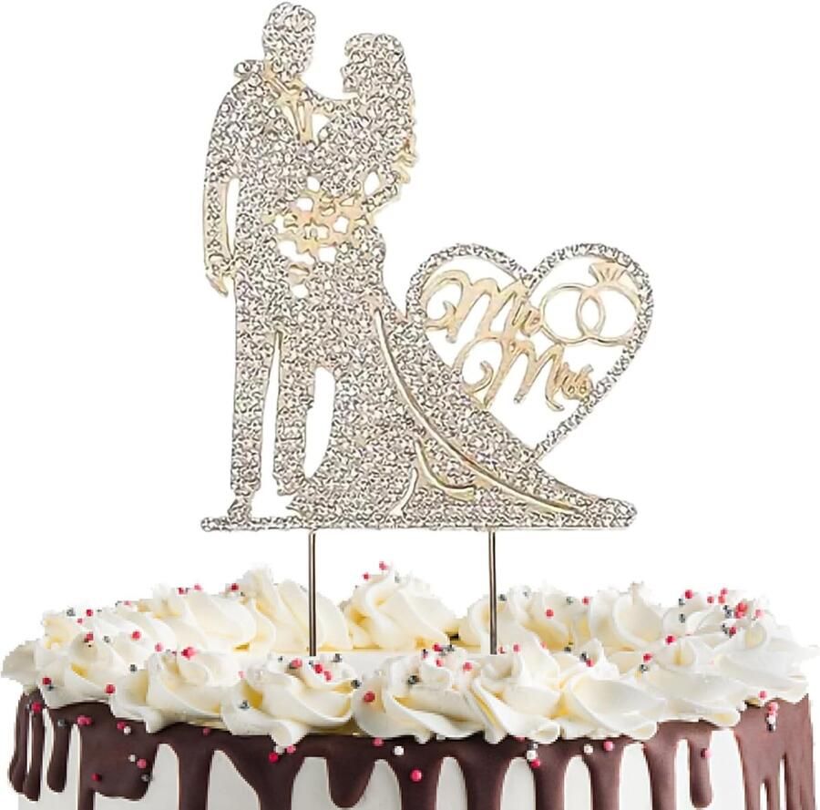 Mr & Mrs voor bruidstaarten elegante accessoires voor huwelijkstaarten verjaardagen en andere feesten (strass)