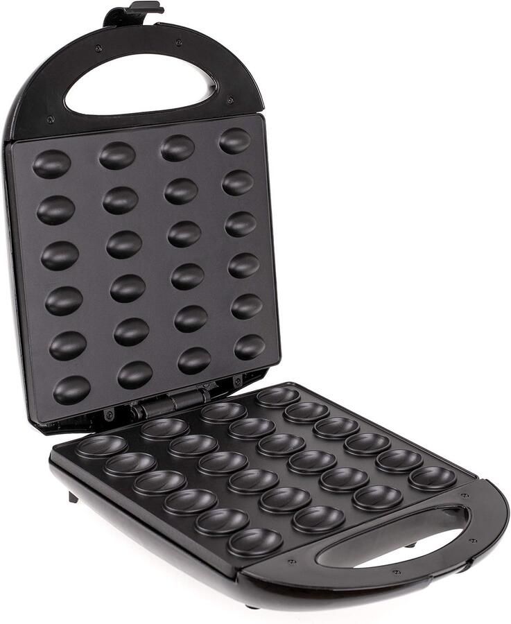 MS3041 Wafelijzer notenbakker voor 24 notenhelften XL 1600 W antiaanbaklaag tovernoot notenmaker oreschniza bakmachine notenwafelijzer voor Oreshki zwart
