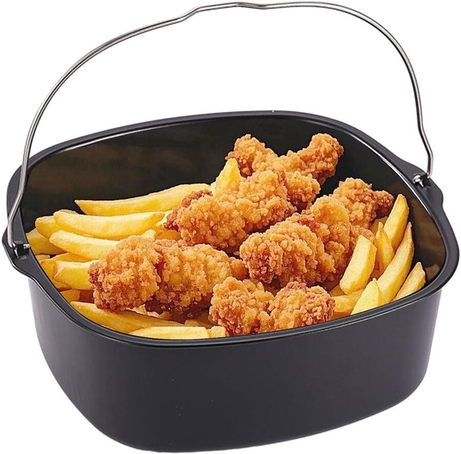 MTTs Hot Air Fryer Mould Air Fryer Accessoires Herbruikbare Cakepan 21.6 x 18 x 7.5 cm Titanium Anti-aanbaklaag Geschikt voor Bakken