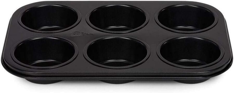 Muffin Bakplaat voor 6 Muffins Non-Stick Zwart 27 x 18 cm