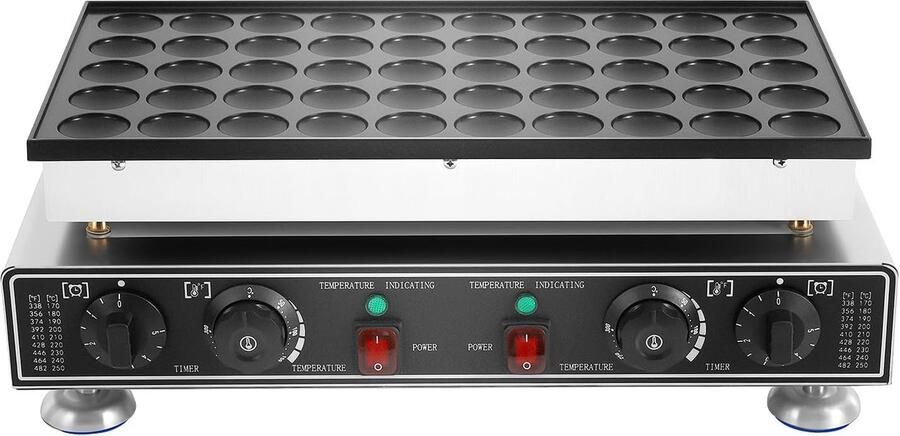 Mini Pannenkoekenmaker Apparaat Poffertjes Snelle Snacks Maken 50 Mini Poffertjes Tegelijk 1700 Watt Zilver