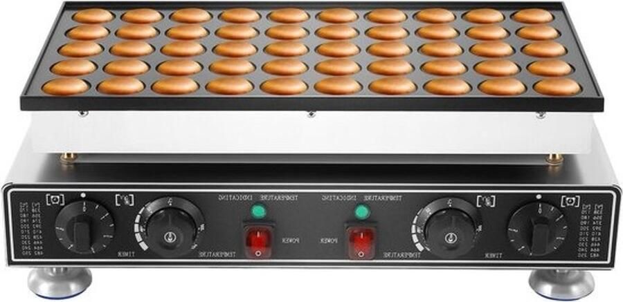 Muffinmaker Cupcakemaker Zelf bakken 50 gaten Diameter 4.5 cm Zilver zwart