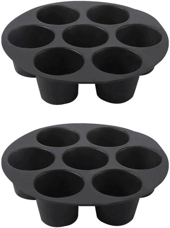 Muffinvorm 2 Stuks Siliconen Muffinvormen 7 Holtes Voor Air Fryer Herbruikbaar Temperatuurbestendig van -40 °C tot 230 °C Bakvorm