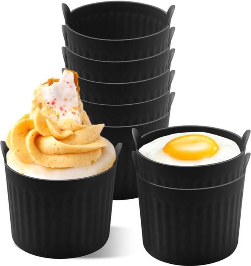 Muffinvormpjes 8 stuks Siliconen Hittebestendig Multifunctioneel Ruimtebesparend Gezond koken Bakvormpjes - Foto 1