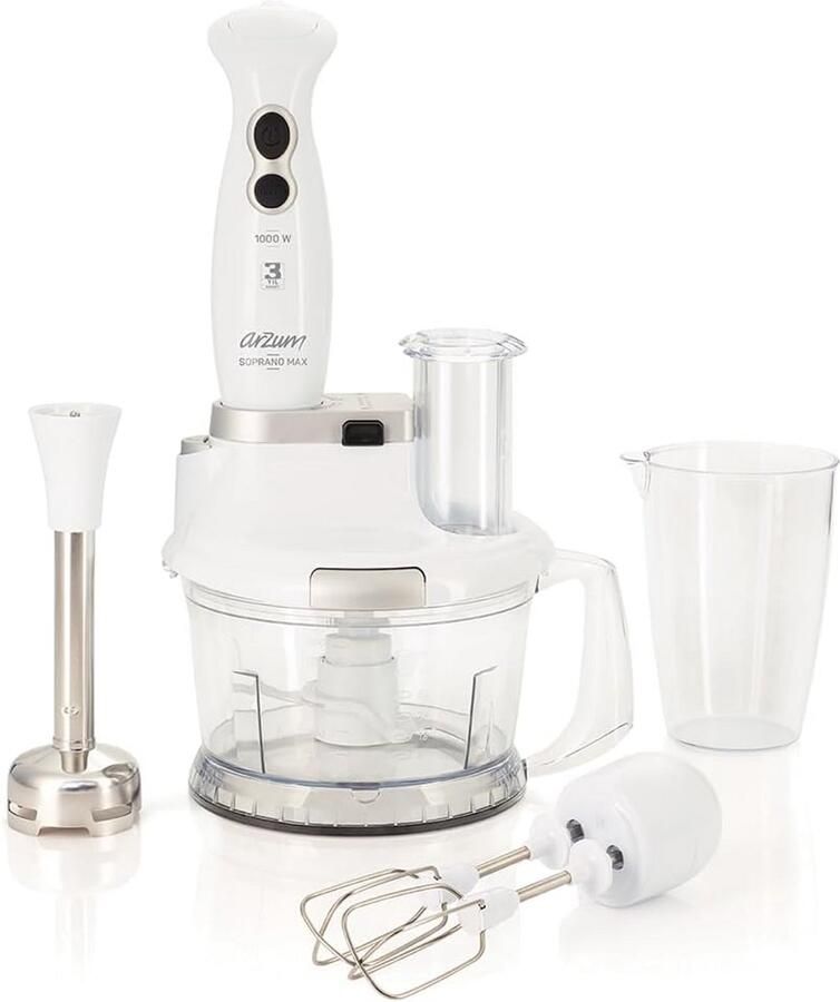 Multi Blender Set Wit 1000 W Turbo Functie Multifunctioneel