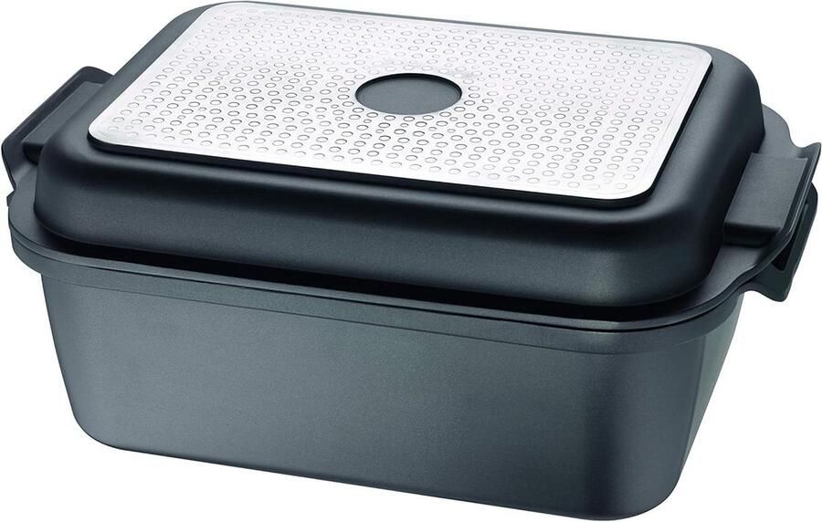 Multi-braadpan met deksel Grote maaltijden bereiden Deksel ook als pan bruikbaar 32 x 24 cm