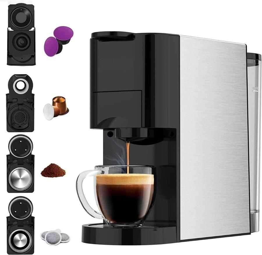 Multi Capsule Filter-koffiezetapparaat Staal 4-in-1 Geschikt voor meerdere koffiesoorten